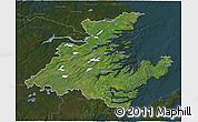 Satellite 3D Map of Division No.  7, darken
