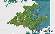 Satellite 3D Map of Division No.  7, single color outside
