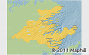 Savanna Style 3D Map of Division No.  7, single color outside