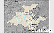Shaded Relief 3D Map of Division No.  7, darken, desaturated