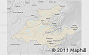 Shaded Relief 3D Map of Division No.  7, desaturated