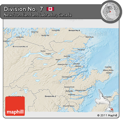 Shaded Relief 3D Map of Division No.  7