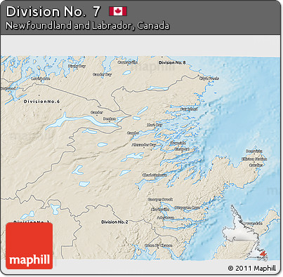 Shaded Relief 3D Map of Division No.  7