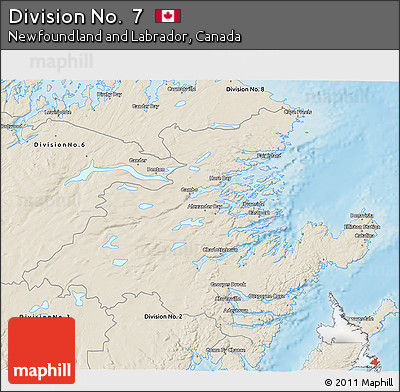 Shaded Relief 3D Map of Division No.  7