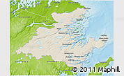 Shaded Relief 3D Map of Division No.  7, physical outside