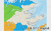 Shaded Relief 3D Map of Division No.  7, political outside