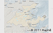 Shaded Relief 3D Map of Division No.  7, semi-desaturated