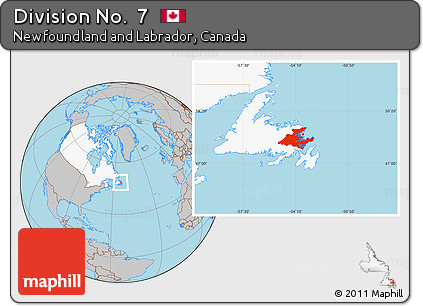 Gray Location Map of Division No.  7, highlighted country