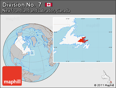 Gray Location Map of Division No.  7, highlighted country