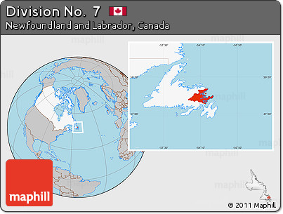 Gray Location Map of Division No.  7, highlighted country