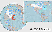 Gray Location Map of Division No.  7, highlighted country, highlighted parent region, within the entire country, hill shading