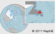 Gray Location Map of Division No.  7, highlighted country, highlighted parent region, hill shading