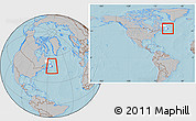 Gray Location Map of Division No.  7, highlighted parent region, within the entire country, hill shading