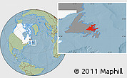 Savanna Style Location Map of Division No.  7, highlighted country, highlighted parent region, hill shading