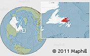 Savanna Style Location Map of Division No.  7, highlighted country, hill shading