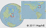 Savanna Style Location Map of Division No.  7, highlighted parent region, within the entire country, hill shading