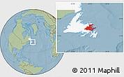 Savanna Style Location Map of Division No.  7, highlighted parent region, hill shading
