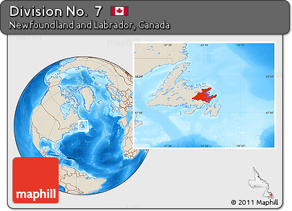 Shaded Relief Location Map of Division No.  7