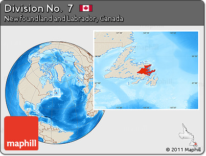 Shaded Relief Location Map of Division No.  7