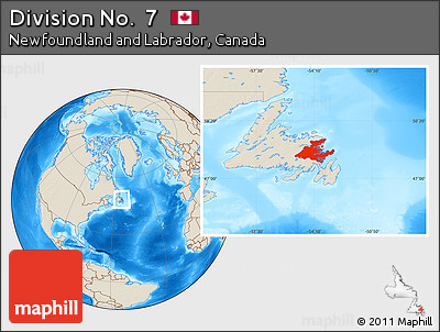 Shaded Relief Location Map of Division No.  7