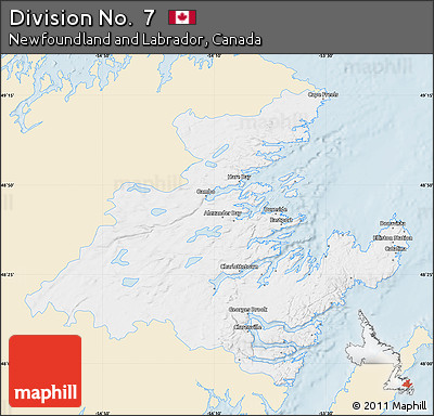 Classic Style Map of Division No.  7, single color outside