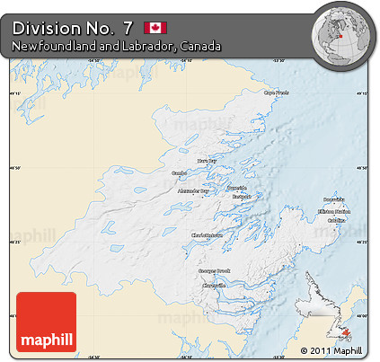 Classic Style Map of Division No.  7, single color outside