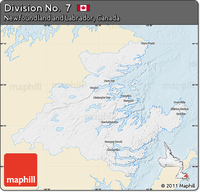 Classic Style Map of Division No.  7, single color outside