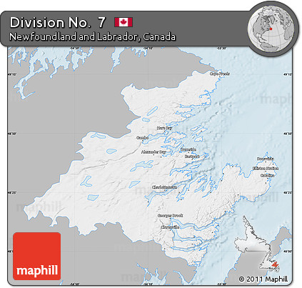 Gray Map of Division No.  7, single color outside