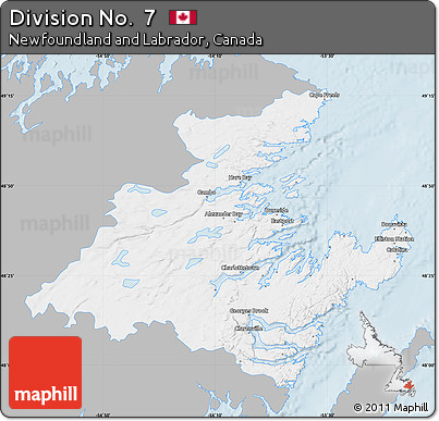 Gray Map of Division No.  7, single color outside