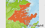 Political Map of Division No.  7, physical outside