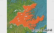 Political Map of Division No.  7, satellite outside