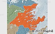 Political Map of Division No.  7, semi-desaturated