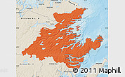 Political Map of Division No.  7, shaded relief outside