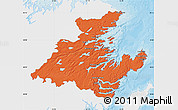 Political Map of Division No.  7, single color outside