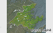 Satellite Map of Division No.  7, semi-desaturated