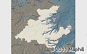 Shaded Relief Map of Division No.  7, darken
