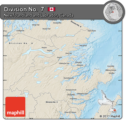 Shaded Relief Map of Division No.  7