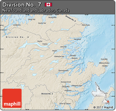 Shaded Relief Map of Division No.  7