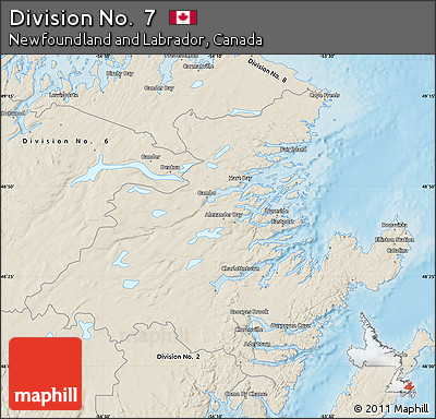 Shaded Relief Map of Division No.  7