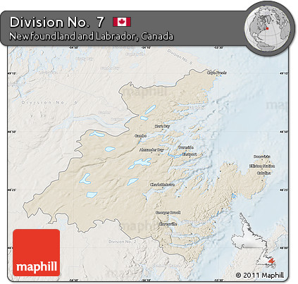 Shaded Relief Map of Division No.  7, lighten