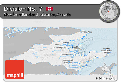 Gray Panoramic Map of Division No.  7, single color outside