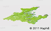 Physical Panoramic Map of Division No.  7, cropped outside