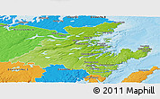 Physical Panoramic Map of Division No.  7, political outside