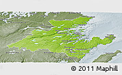 Physical Panoramic Map of Division No.  7, semi-desaturated