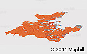 Political Panoramic Map of Division No.  7, cropped outside