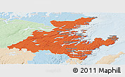 Political Panoramic Map of Division No.  7, lighten