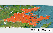 Political Panoramic Map of Division No.  7, satellite outside