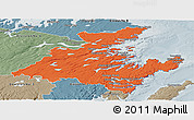 Political Panoramic Map of Division No.  7, semi-desaturated