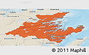 Political Panoramic Map of Division No.  7, shaded relief outside