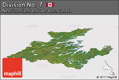 Satellite Panoramic Map of Division No.  7, cropped outside
